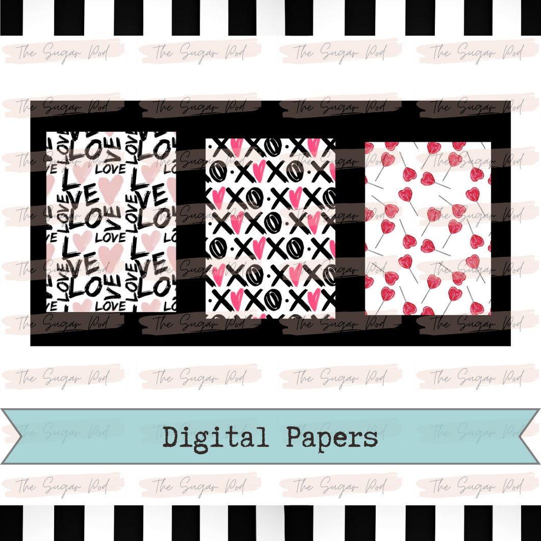 Love Digital Paper Set 1